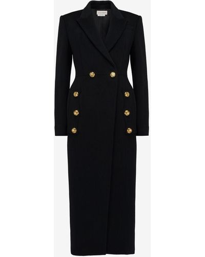 Alexander McQueen Double-breasted Military Coat - Black