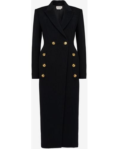 Alexander McQueen Manteau militaire à double boutonnage - Noir