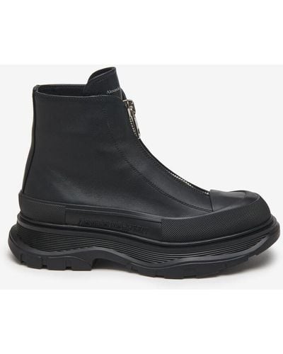 Alexander McQueen Zip Tread Slick Boots - Black