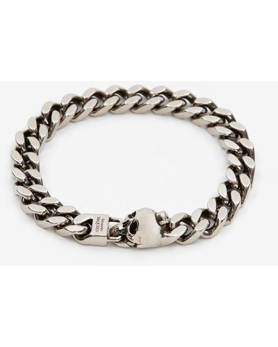 Alexander McQueen Silver Skull Chain Bracelet - Multicolor