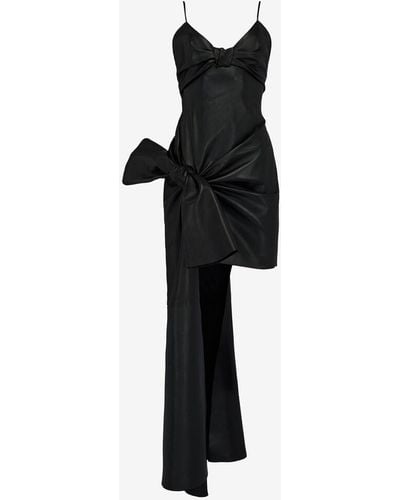 Alexander McQueen Knotted Drape Dress - Black