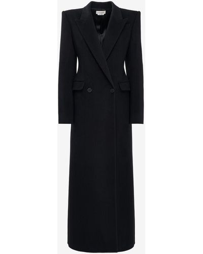 Alexander McQueen Manteau cintré à double boutonnage - Noir