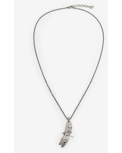 Alexander McQueen Silver Dragonfly Necklace - Natural
