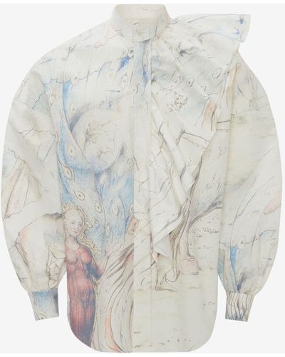 Alexander McQueen Multicoloured Blake Illustration Dante Ruffle Shirt - Multicolor