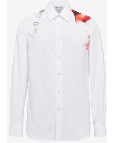 Alexander McQueen White Obscured Flower Harness Shirt