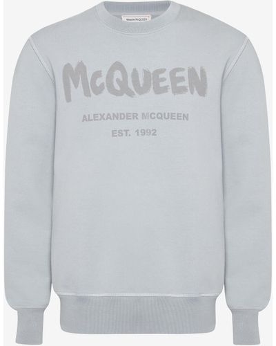 Alexander McQueen Sweatshirt mit mcqueen-graffiti - Grau
