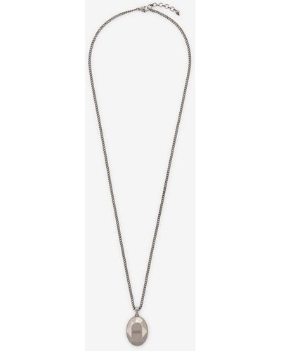 Alexander McQueen Silver The Faceted Stone Necklace - White