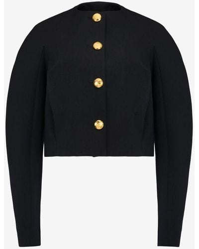 Alexander McQueen Cocoon Sleeve Military Jacket - Black