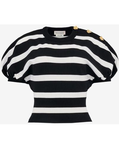 Alexander McQueen Black Striped Cocoon Sweater
