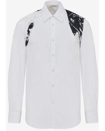 Alexander McQueen Hemd mit fold gurt - Weiß