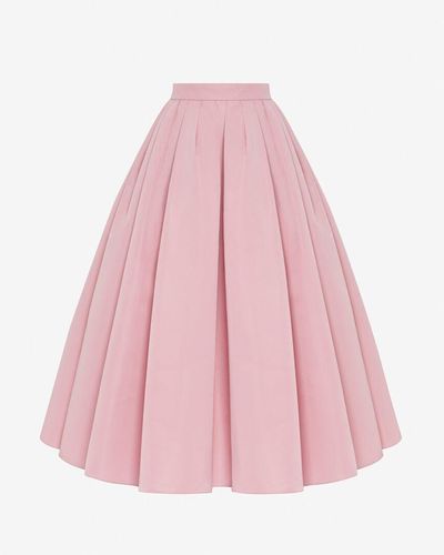 Alexander McQueen Pink Pleated Midi Skirt