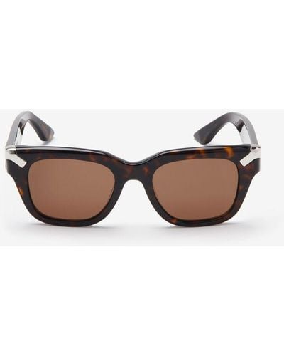 Alexander McQueen Brown Punk Rivet Square Sunglasses - Multicolor