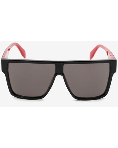 Alexander McQueen Oversized-mask-sonnenbrille mit webkante - Schwarz