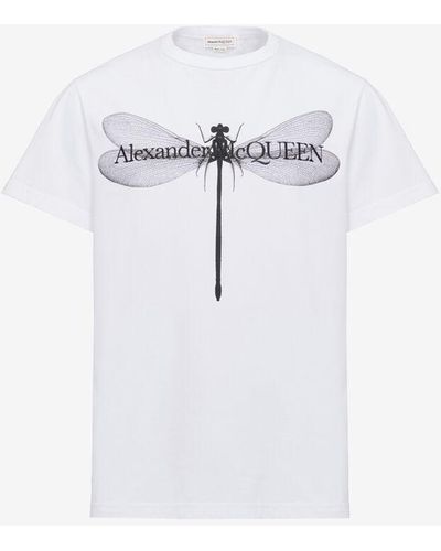 Alexander McQueen T-shirt mit dragonfly-print - Weiß