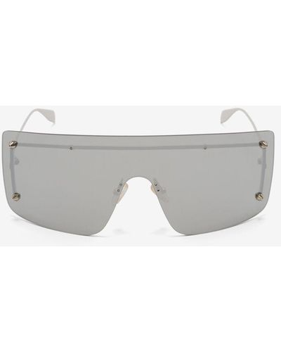 Alexander McQueen Spike studs mask sunglasses - Weiß