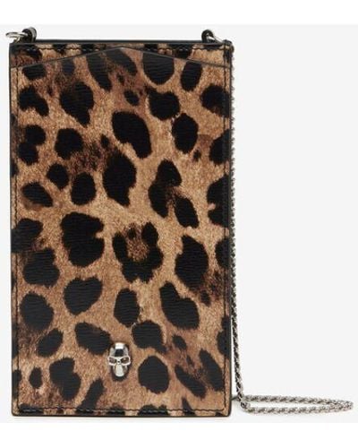Alexander McQueen Brown Skull Phone Case With Chain - Multicolor