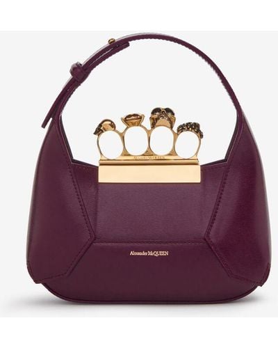 Alexander McQueen Red The Jeweled Hobo Mini Bag - Purple
