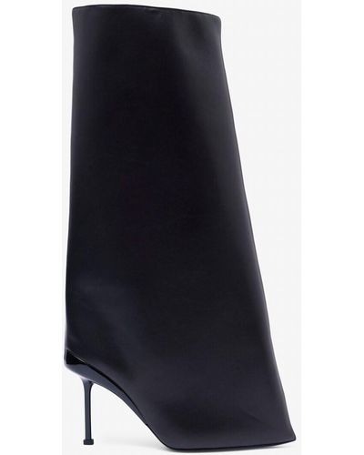 Alexander McQueen Stivali svasati con cut-out - Nero