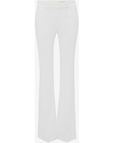 Alexander McQueen Pantalon bootcut ajusté - Blanc