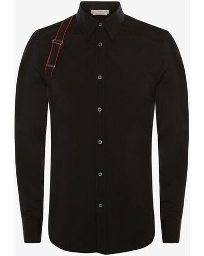 Alexander McQueen Logo Harness Shirt - Men's - Cotton/polyester/spandex/elastane - Black