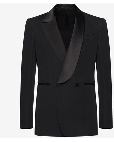Alexander McQueen Half Shawl Collar Tuxedo Jacket - Black