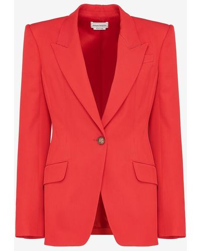 Alexander McQueen Red Single-breasted Jacket
