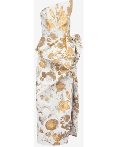 Alexander McQueen Asymmetric Bustier Dress - Metallic