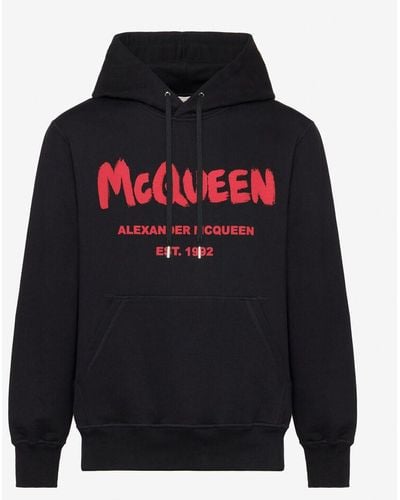 Alexander McQueen Graffiti Hoodie - Black