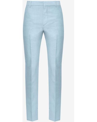 Alexander McQueen Blue Tailored Cigarette Trousers