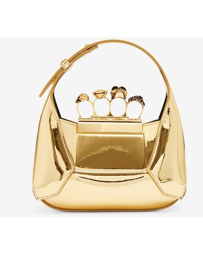 Alexander McQueen The Jeweled Hobo Mini Bag - Metallic