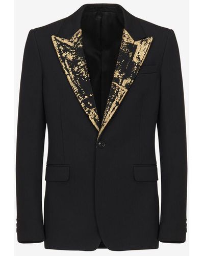 Alexander McQueen Embroidered Single-breasted Jacket - Black