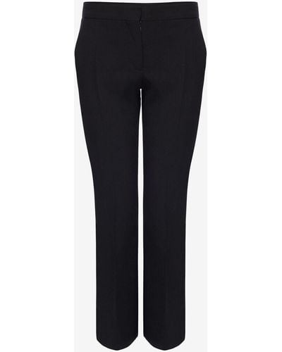 Alexander McQueen Tapered Mid-rise Crepe Trousers - Black
