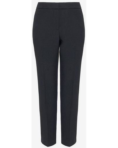 Alexander McQueen High-rise Crepe Tapered Pants - Black