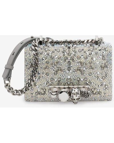 Alexander McQueen Borsa mini jewelled satchel - Bianco