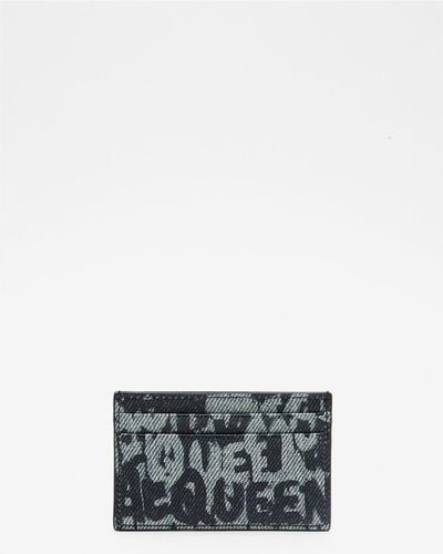 Alexander McQueen Kartenetui mit mcqueen graffiti-motiv - Grau