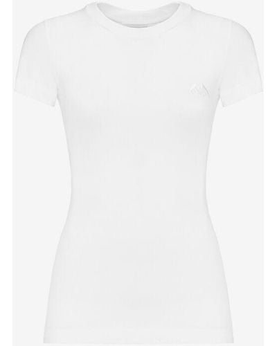 Alexander McQueen T-shirt aderente con logo seal - Bianco