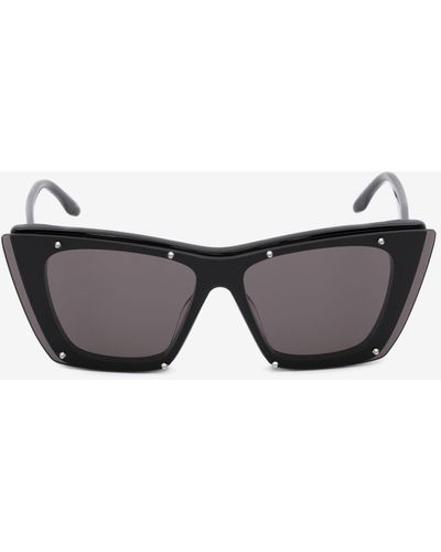 Alexander McQueen Studs Structure Cat-eye Sunglasses - Black