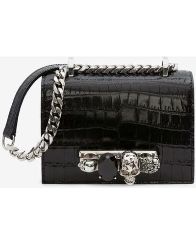 Alexander McQueen Mini jewelled satchel - Schwarz
