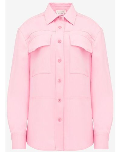 Alexander McQueen Pink Military Pocket Shirt
