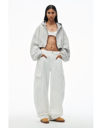 Alexander Wang Oversize Cargo Jeans In Cotton - White