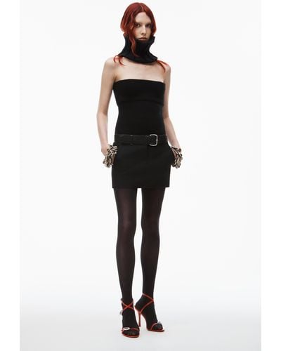 Alexander Wang Wool Belted Mini Skirt - Black