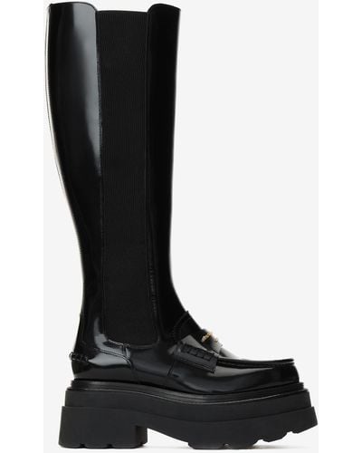 Alexander Wang Carter Platform Tall Boot In Spazzolato - Black