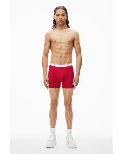 Alexander Wang Boxer Brief In Ribbed Jersey - Red