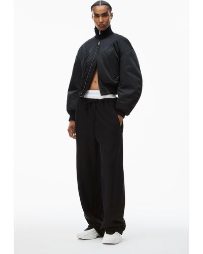 Alexander Wang Wide Leg Joggers With Pre-styled Detachable Logo Brief - Black