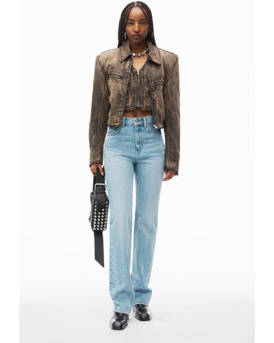 Alexander Wang Fly High-rise Stacked Jean In Denim - Blue