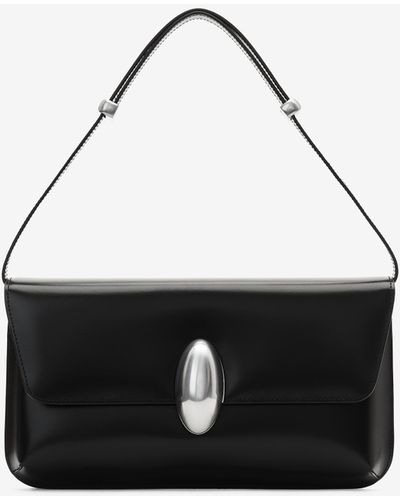 Alexander Wang Dome Structured Flap Bag In Leather - Black