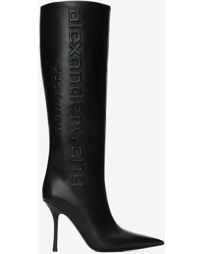 Alexander Wang Delphine Tall Boot In Leather - Black