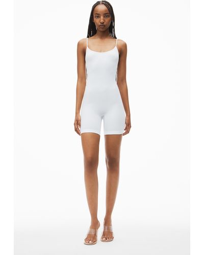 Alexander Wang Cami Bodysuit In Ribbed Jersey - White
