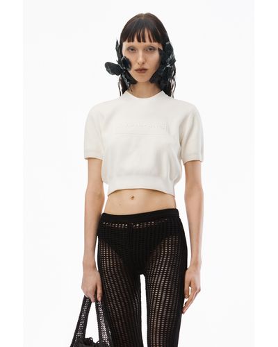 Alexander Wang Jumper Tee In Ribbed Chenille - White