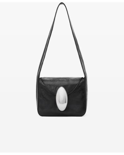 Alexander Wang Dome Small Hobo Bag In Crackle Patent Leather - White